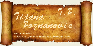 Tijana Poznanović vizit kartica